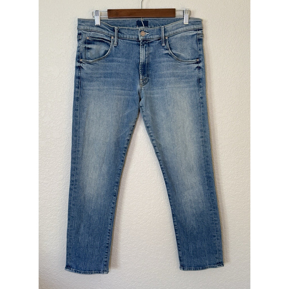 Mother The Ditcher Crop Jeans High Rise Straight Ankle Size 30 Truth Or Dare